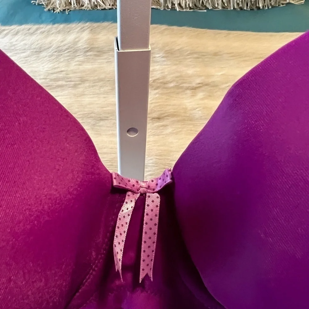 New ELOMI BIJOU Purple 42 F Underwire Banded Molded Bra EL8730 Adjustable Back - Picture 5 of 12